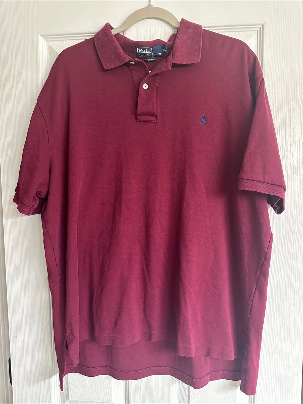 Polo by Ralph Lauren Men's Wine Red Polo Shirt with Navy Pony